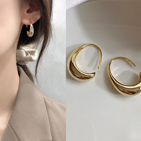 Rinhoo Simple Stud Earrings Vintage Geometric Ellipse Handmade Earrings Party Accessories Jewelry Gift For Women ► Photo 1/6