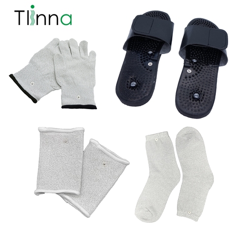 Electric Tens/EMS Muscle Stimulator Conductive Silver Fiber Gloves Slippers Wrist Socks  Acupuncture Massage Therapy Accessories ► Photo 1/6
