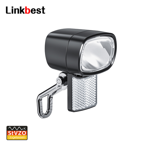 Linkbest 30 Lux Headlight LED Bicycle light , Waterproof IPX-6, 6V-58V for hub dynamo and ebike ► Photo 1/3