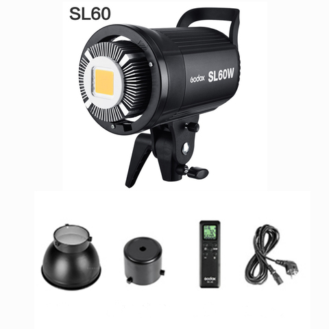 Godox SL60W LED Video Light SL-60W 5600K White Version Video Light  Continuous Light Bowens Mount for Studio Video Recording - AliExpress