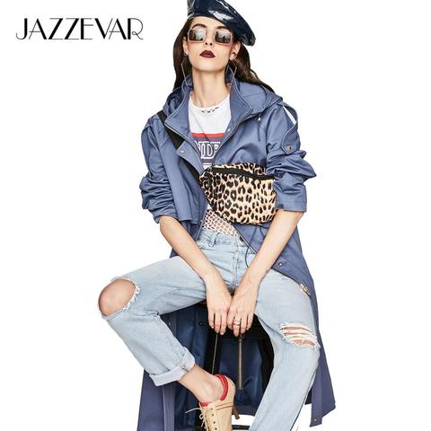 JAZZEVAR 2022 Autumn New Casual Women's Cotton X-Long Hooded Trench Coat Loose Clothing Oversized outerwear Good Quality ► Photo 1/6