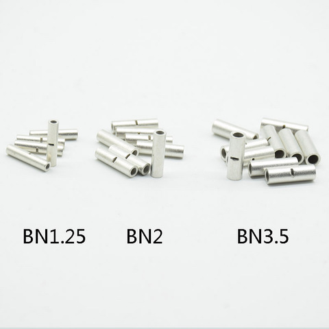 20pcs Butt Wire Connector AWG 22-10 Copper Tinned Splice Crimp Terminal Sleeve Bare Terminals Crimping Connector  BN1.25/2/3.5 ► Photo 1/3