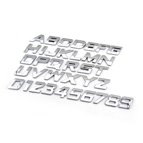 Car Stickers 25mm 3D DIY Letters Alphabet Emblem Chrome Black Car Sticker Digital Badge Logo Car Styling Motorcycle Accessories ► Photo 1/5