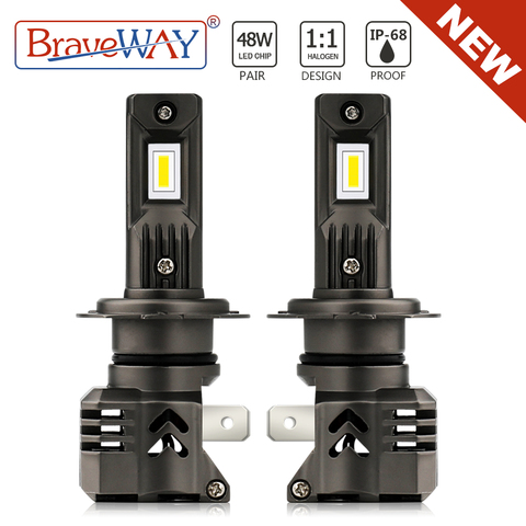 BraveWAY-NEW! H4 LED Headlight H7 H1 H3 HB3 HB4 9005 9006 H11 LED Fog Light 12V 48W 3000K 6000K 16000LM LED Car Bulb Canbus CHIP ► Photo 1/6