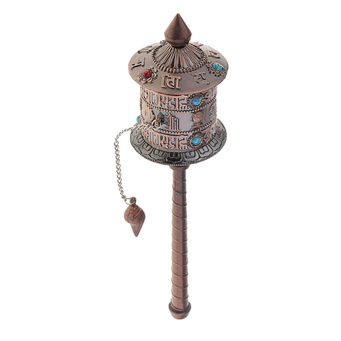 Tibetan Nepal Buddhist Prayer Wheel Shaking Handmade Religious Collectible, Vintage Style ► Photo 1/6