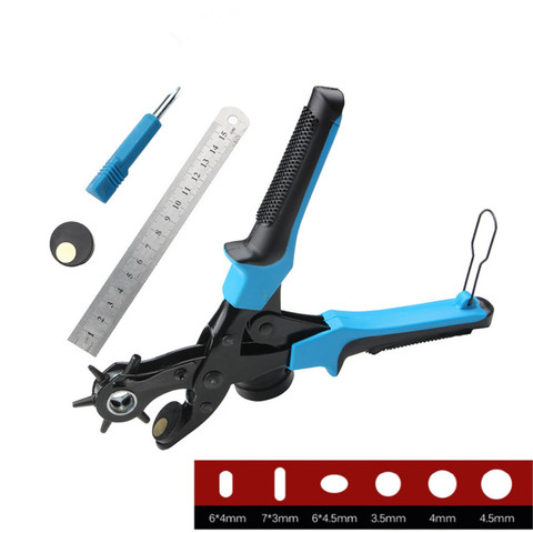 Multifunctional Belt Hole Puncher with 6 Holes Leather Hole Punch for Leather Belts Cards Paper Fabric ► Photo 1/5