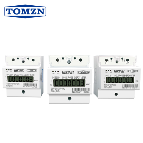 100A 110V 220V 50-60HZ LCD Single phase 2 wire 3 wire Din-rail kWh watt hour energy meter for America ► Photo 1/1
