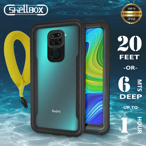 Shellbox Diving Swim Dustproof Case For Xiaomi Redmi Note9 Note 9 Clear Case IP68 Waterproof Full Cover Capa ► Photo 1/6