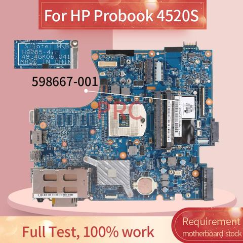 598667-001 598667-601 For HP Probook 4520S 4720S HM57 Laptop Motherboard H9265-1 48.4GK06.041 Notebook Mainboard ► Photo 1/6