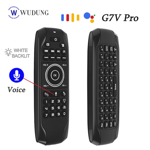 2022 Newest G7V PRO Backlit Voice Gyroscope Wireless Air Mouse with Russian English keyboard 2.4G Smart Voice Remote Control ► Photo 1/6