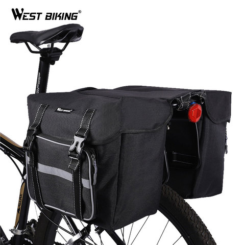 WEST BIKING 25L Bicycle Bags Cycling Rear Double Side Travel Bag Tail Seat Pannier Bicycle Luggage Carrier Bike Rack Trunk Bag ► Photo 1/6