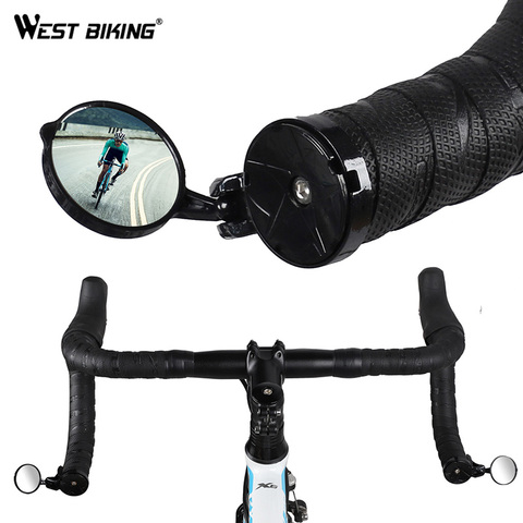 WEST BIKING Bicycle Rearview Road Bike Handlebar Mirror 360 Degree Rotatable Bike Accessories Safe Cycling Handlebar Rear Mirror ► Photo 1/6