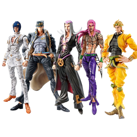 Anime JoJos Bizarre Adventure Diavolo Bruno Bucciarati Giorno Giovanna Leone Abbacchio Kujo Jotaro Movable Action Figure 15cm ► Photo 1/6