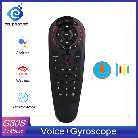 G30 S Voice Remote control 2.4G Wireless Voice Air Mouse 33 keys IR learning Gyro Sensing Smart remote for Game android tv box ► Photo 1/6