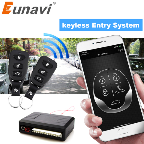Eunavi Universal Car Auto BT Remote Central Control kit Keyless Entry System LED Keychain Central Door Lock Locking Vehicle 240 ► Photo 1/5