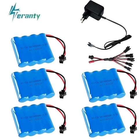 (M Model ) 4.8v 1400mah NICD Battery and Charger For Rc toys Cars Tanks Robots Boats Guns 4*AA 4.8v Rechargeable Battery Pack ► Photo 1/3