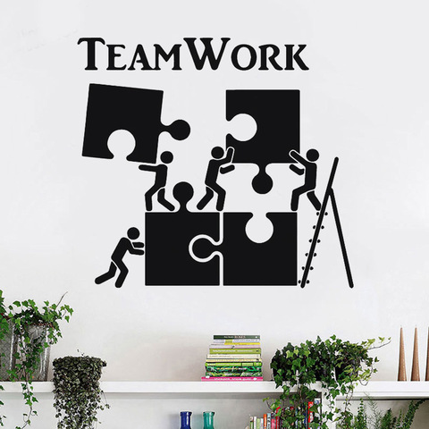 WJWY Teamwork Motivation Decor For Office Worker Puzzle Wall Stickers Modern Interior Wall Decoration Art Vinyl Wall Decal ► Photo 1/1