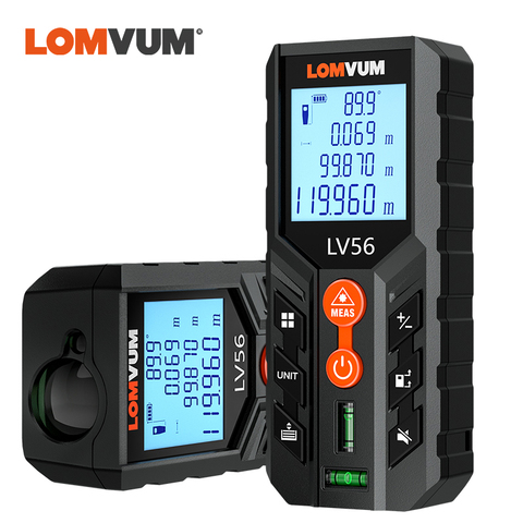 LOMVUM LV56 Handheld Laser Rangefinder Black Laser Distance Meter Digital Tape 40m 50m 120m 2 Bubbles Leveling ► Photo 1/6