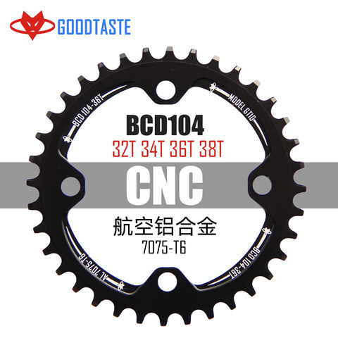 Single speed system Wide chain leaflet 104 BCD RUNDE 32 34 36 38 t MTB Curve chain leaf Ring bike Crankset plate ► Photo 1/5