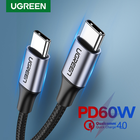 UGREEN USB Type C to USB C Cable for Samsung S10 S9Plus PD 60W Fast Charge Quick Charge 4.0 USB C Cable for Macbook Pro PD Cable ► Photo 1/6