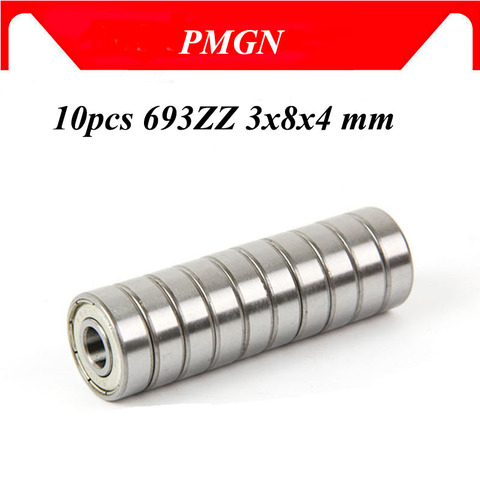 PMGN 10PCS ABEC-5 693ZZ 693Z 693 ZZ Bearing 3x8x4 mm High quality Miniature Ball Bearings 619/3ZZ EMQ Z3 V3 Mini ► Photo 1/6