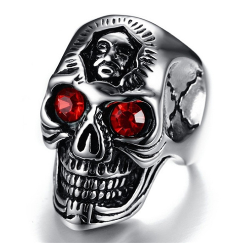 Carofeez Gothic Skull Biker Men Rock Antique Floral Punk Skull Ring For Men Party Gift ► Photo 1/5