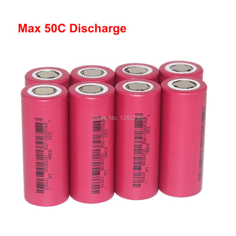 8PCS/LOT LiFePo4 3.2V 26650 2500mAh Max 50C 125A Discharge Current For Jump Starter ► Photo 1/4