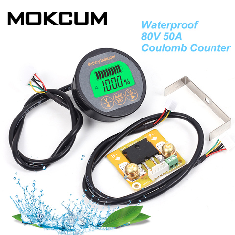 TR16 8-80V 50A Coulomb Counter Meter Battery MeterBattery Capacity Indicator Ammeter Voltmeter ebike Li-ion Lipo Lithium Lifepo4 ► Photo 1/6