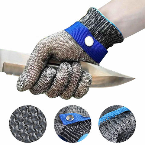 New 1 Pcs Cut Resistant Stainless Steel Gloves Working Safety Gloves Metal Mesh Anti Cutting For Butcher Worker ► Photo 1/6