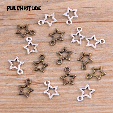 60PCS 10*12mm New Product Two Color Mini Hollow Five-pointed Charms Pendant Jewelry Metal Alloy Jewelry Marking ► Photo 1/3