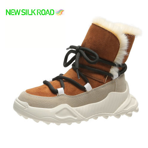 NEW 100% Winter Snow Women Boots Cold-Resistant Wool Plush Thick Soles Polar Fur Thermal Warm-Keep Chunky Shoes Anti-Skid Ladies ► Photo 1/6