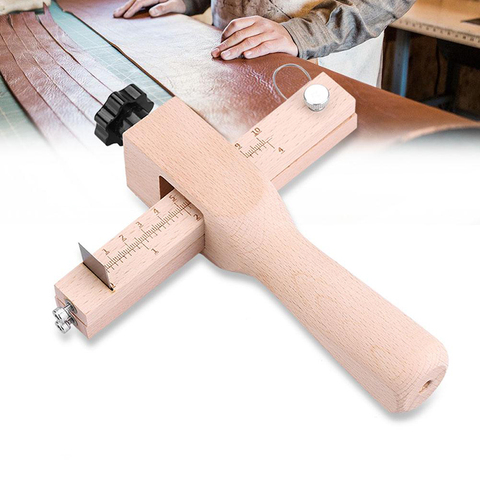 Adjustable Leather Tools Strap Cutter Leathercraft Strip Belt DIY Hand Cutting Wooden Strip Knife Leather With 5 Sharp Blades ► Photo 1/6
