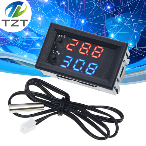 W1209WK Digital LED Thermostat Temperature Controller Smart Temp Sensor Board Module 12V DC + Waterproof NTC Sensor ► Photo 1/6