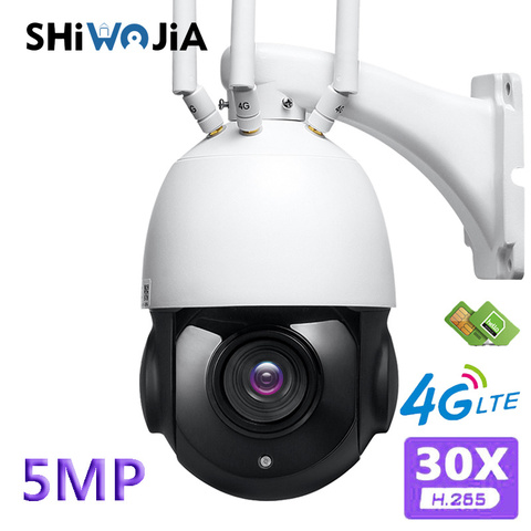 SHIWOJIA 5MP FHD 30X Optical Zoom IP Camera WiFi 4G SIM Card Outdoor Spherical 360 Degree Surveillance Cam Onvif H.265 Wireless ► Photo 1/6