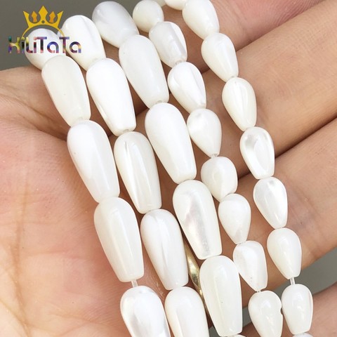 Natural Beads Water Drop Shape White Mother Of Pearl Mop Shell Beads For Jewelry Making DIY Bracelet Ear Studs Accessories 15'' ► Photo 1/6