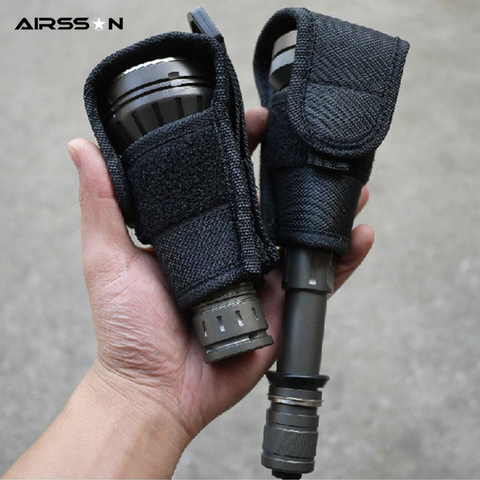Tactical Molle Flashlight Pouch Protect Holder Portable LED Torch Holster Duty Belt Carry Case Outdoor Camping Hunting Tools ► Photo 1/6