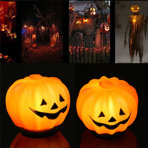 Halloween Pumpkin Jack-O-Lantern Orange LED Light Festival Home Prop Decoration  DIY Pumpkin Light String Battery ► Photo 1/6