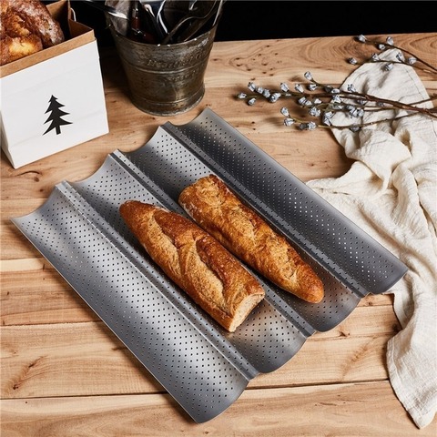 2/3/4pcs Non-Stick Bread Pans Baking utensils Tray Pastry Tools Loaf Baguette Mold Loaves Baking Tray Baguette Pan Bakeware WF13 ► Photo 1/6