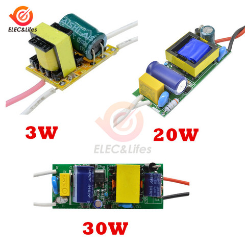 AC 85-265V LED Driver 3W 20W 30W 100mA 600mA 900mA 12V 15V 24V Constant Current Lighting Transformers Power Supply for LED Lamps ► Photo 1/6