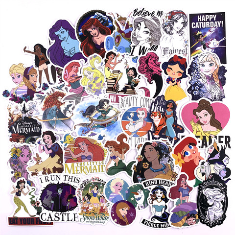 100pcs Disney Cartoon Stickers Gifts for Kids Girl, Cute Princess