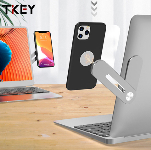 Tkey New Phone Holder Adjustable Computer Laptop Screen Side Phone Stand Mount Bracket Connect Tablet Support Holder For Iphone ► Photo 1/6