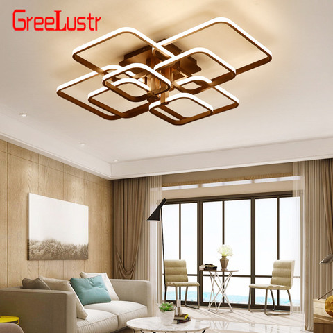 Modern Acylic Led Dimming Ceiling Chandelier Lamp Square LED Plafon  Light Fixtures lustre plafonnier with Remote for Home Decor ► Photo 1/6
