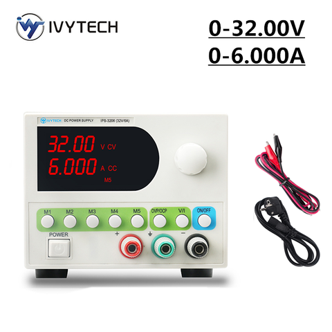 IVYTECH Adjustable DC Lab Bench Power Supply Mini Switching Voltage Regulator 5 Modes Presets Power Feeding 32V 6A IPS-3206 ► Photo 1/6