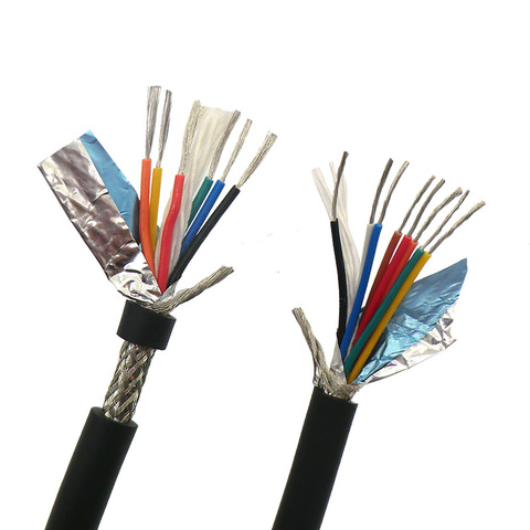 Flexible Shielded Cable 0.14,0.2,0.3mm² Control Wire  26,24,22AWG Tinned Copper 2,3,4,5,6,8,10,12,14,16,20 core ► Photo 1/6