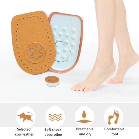 Leather Insoles Latex Heel Pads for High heels Cowskin Shoes Pad Foot Pain Relief Feet Care Women Heel Cushion Inserts Sole ► Photo 1/6