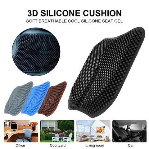 Soft Breathable Cool Silicone Seat Gel Cushion Summer Home Office Car Gel Massage Non-Slip Chair Sofa Seat Pad Mat Pain Relief ► Photo 1/6