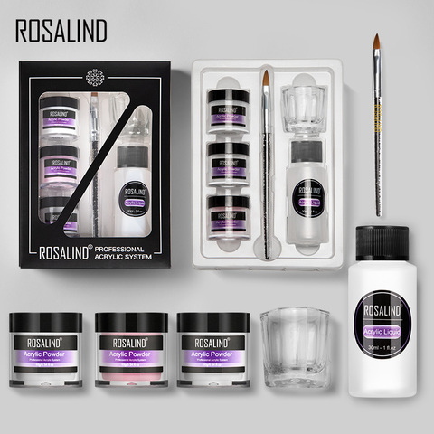 ROSALIND Acrylic Powder Set Dipping Carve Crystal Powder Poly Nail Gel For Extension Builder Tools Manicure Set Acrylic Nail Kit ► Photo 1/6