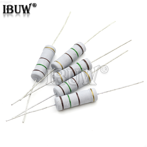 10PCS Carbon Film resistor 5W 5% 1R ~ 1M 2.2R 10R 22R 47R 51R 100R 150R 470R 1K 4.7K 10K 47K 1 2.2 10 22 47 51 100 150 470 Ohm ► Photo 1/2