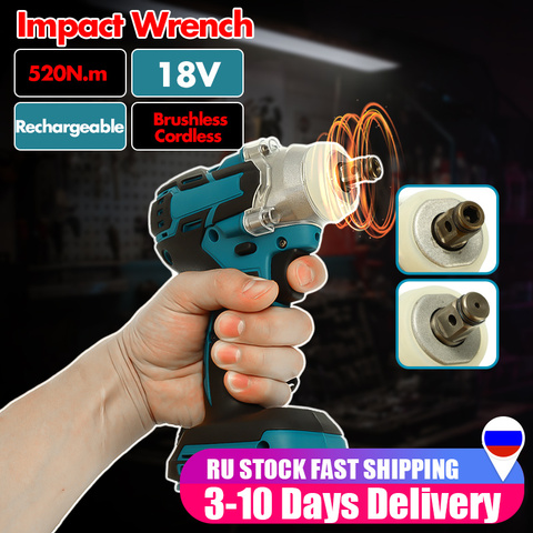 18V Electric Impact Wrench Adjustable Rechargeable Brushless 1/2 Socket Cordless Electric Tool  For Makita Battery Электрический ► Photo 1/6