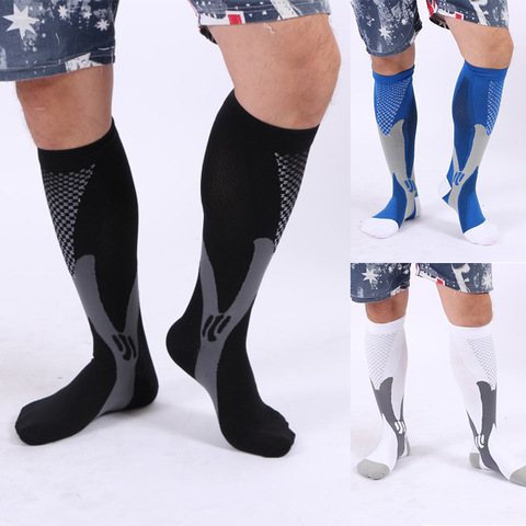 Buy Online Leg Support Stretch Compression Socks Men Women Running Athletic Medical Pregnancy Travel Football Breathable Adult Sports Socks Alitools